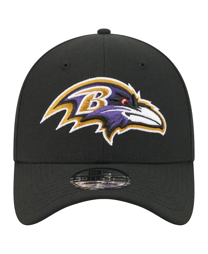 New Era Men's Black Baltimore Ravens Core Team 39THIRTY Flex Hat