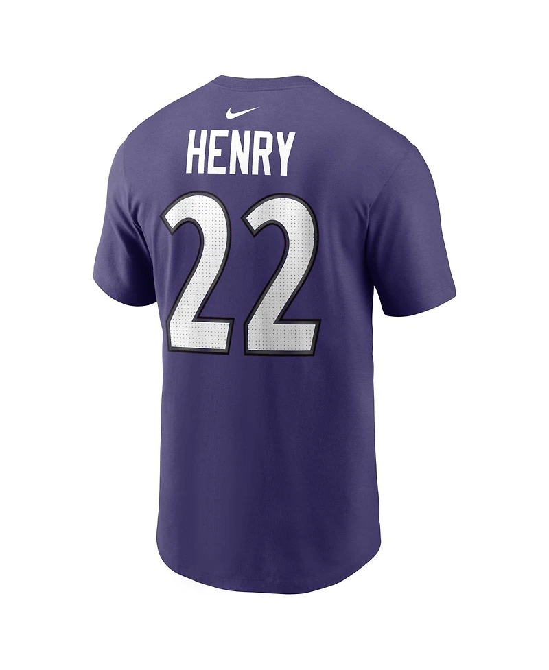 Nike Men's Derrick Henry Purple Baltimore Ravens Name and Number T-Shirt