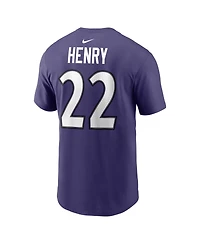 Nike Men's Derrick Henry Purple Baltimore Ravens Name and Number T-Shirt
