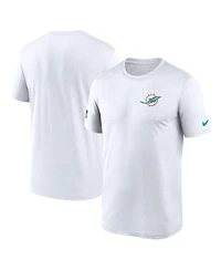 Nike Men's White Miami Dolphins Sideline Legend Small Logo Dri-fit T-Shirt