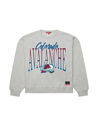 Mitchell & Ness Women's Heather Gray Colorado Avalanche Hockey Night Sweatshirt