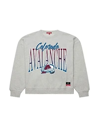 Mitchell & Ness Women's Heather Gray Colorado Avalanche Hockey Night Sweatshirt