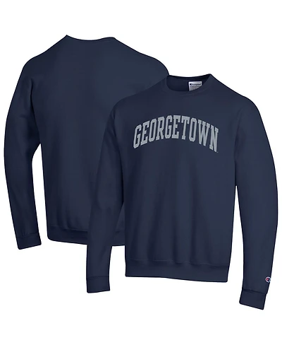 Champion Men's Navy Georgetown Hoyas Basic Arch Fleece Pullover Sweatshirt