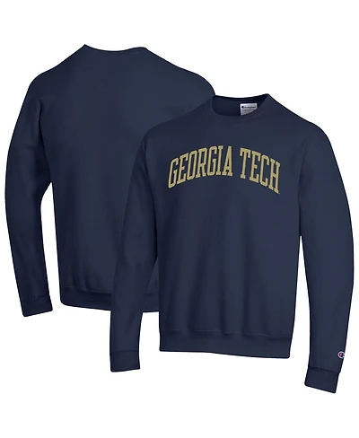 Champion Men's Navy Georgia Tech Yellow Jackets Basic Arch Fleece Pullover Sweatshirt