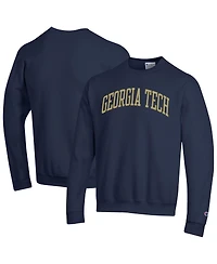 Champion Men's Navy Georgia Tech Yellow Jackets Basic Arch Fleece Pullover Sweatshirt