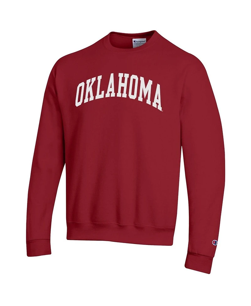 Champion Men's Crimson Oklahoma Sooners Basic Arch Fleece Pullover Sweatshirt