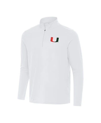 Antigua Men's White Miami Hurricanes Intent Quarter-Zip Sweatshirt