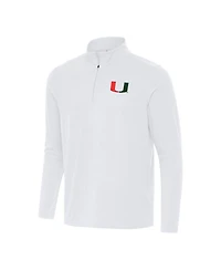Antigua Men's White Miami Hurricanes Intent Quarter-Zip Sweatshirt