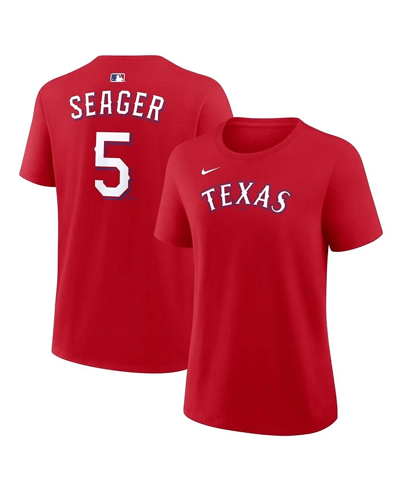 Nike Women's Corey Seager Red Texas Rangers Name and Number T-Shirt