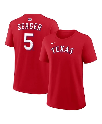Nike Women's Corey Seager Red Texas Rangers Name and Number T-Shirt