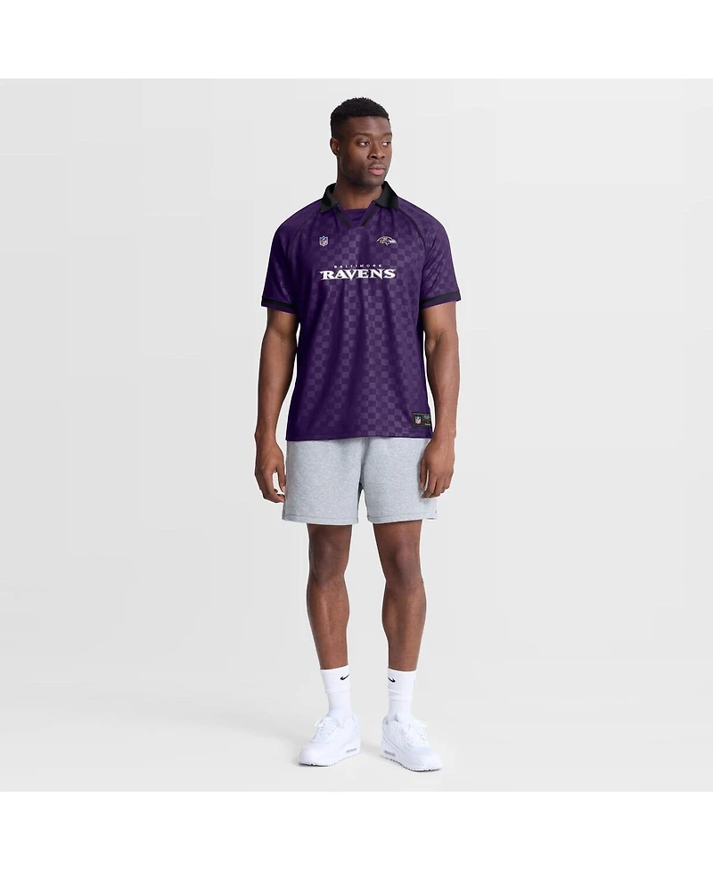 Fanatics Men's Purple/Black Baltimore Ravens Homerun Raglan V-Neck Polo Shirt