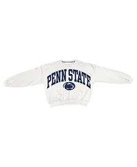 Pressbox Women's White Penn State Nittany Lions Oversized Janice Waist-Length Sweatshirt