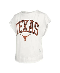 Pressbox Women's Cream Texas Longhorns Nelson Movement Open Back Slub T-Shirt