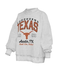 Pressbox Women's Heather Gray Texas Longhorns Reversible Sweatshirt