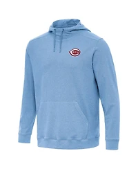 Antigua Men's Heather Powder Blue Cincinnati Reds Cloud Pullover Hoodie