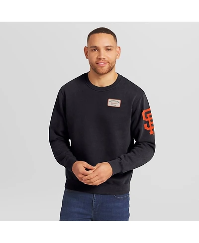 Darius Rucker Collection by Fanatics Men's Black San Francisco Giants Washed Crew Neck Pullover Sweatshirt