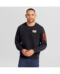 Darius Rucker Collection by Fanatics Men's Black San Francisco Giants Washed Crew Neck Pullover Sweatshirt