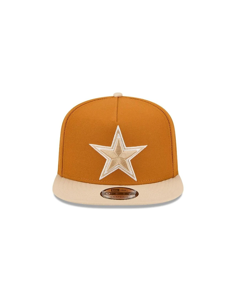 New Era Men's Brown/Light Beige Dallas Cowboys Two-Tone Color Pack A-Frame 9FIFTY Snapback Hat