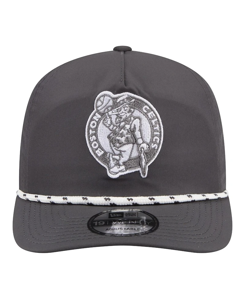 New Era Men's Graphite Boston Celtics Tonal Rope 19TWENTY Adjustable Hat