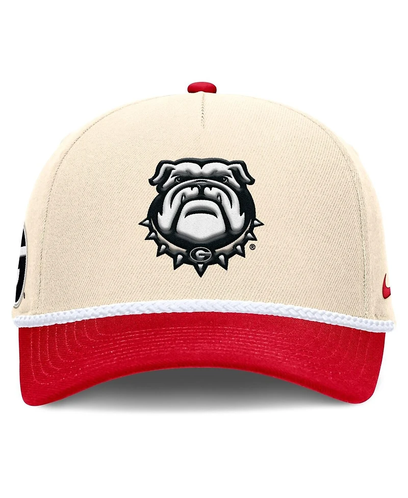Nike Men's and Women's Natural Georgia Bulldogs 2026 Primetime Natural 5-Panel Rope 2-Tone Rise Hat