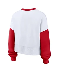 Nike Women's White/Red Philadelphia Phillies Oversized High Hip Fleece Sweatshirt