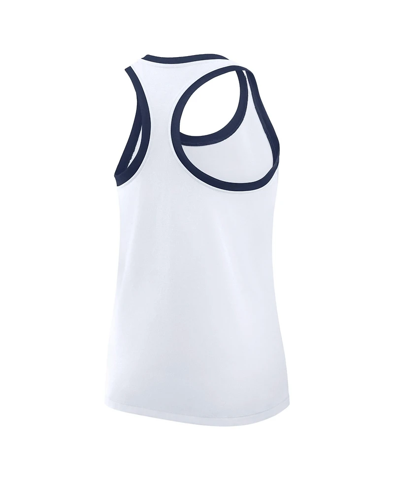 Nike Women's White New York Yankees Tri-Blend Dri-fit Racerback Tank Top