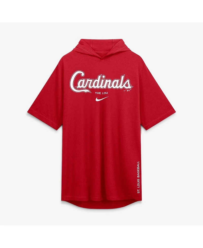 Nike Men's Red St. Louis Cardinals Arched Wordmark Tri-Blend Hooded T-Shirt