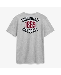 Nike Men's Heather Gray Cincinnati Reds Cooperstown 2-Hit T-Shirt