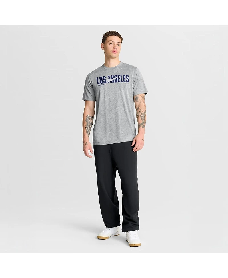 Nike Men's Heather Gray Los Angeles Dodgers Swoosh Legend Dri-fit T-Shirt