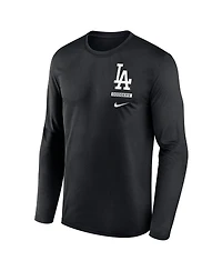 Nike Men's Black Los Angeles Dodgers 2-Hit Legend Dri-fit Long Sleeve T-Shirt