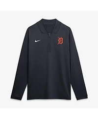 Nike Men's Navy Detroit Tigers Authentic Collection Dri-fit Raglan Half-Zip Pullover Sweatshirt