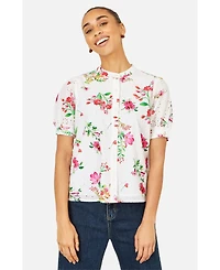 Yumi Women's Cotton Broderie Anglaise Floral Shirt