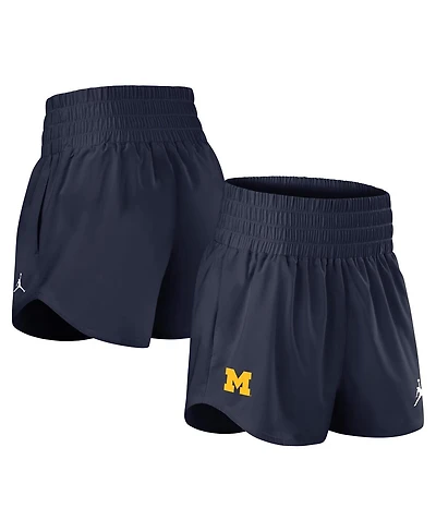 Jordan Women's Navy Michigan Wolverines Performance One Dri-fit High-Rise Shorts