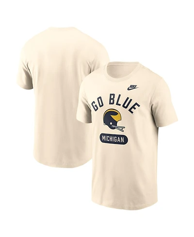 Nike Men's Natural Michigan Wolverines Legacy Arch Helmet T-Shirt