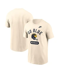Nike Men's Natural Michigan Wolverines Legacy Arch Helmet T-Shirt
