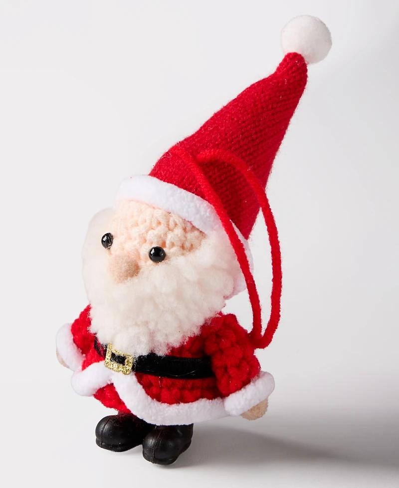 Holiday Lane Christmas Cheer Nit Crochet Santa Ornament, Macy's Exclusive