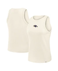 Fanatics Women's Cream Baltimore Ravens Star Play Tri-Blend Ribbed Tank Top