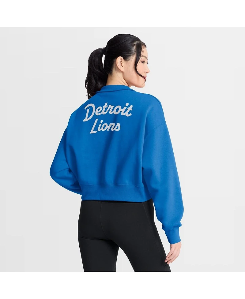 Nike Women's Blue Detroit Lions Phoenix Fleece Quarter-Zip Sweatshirt