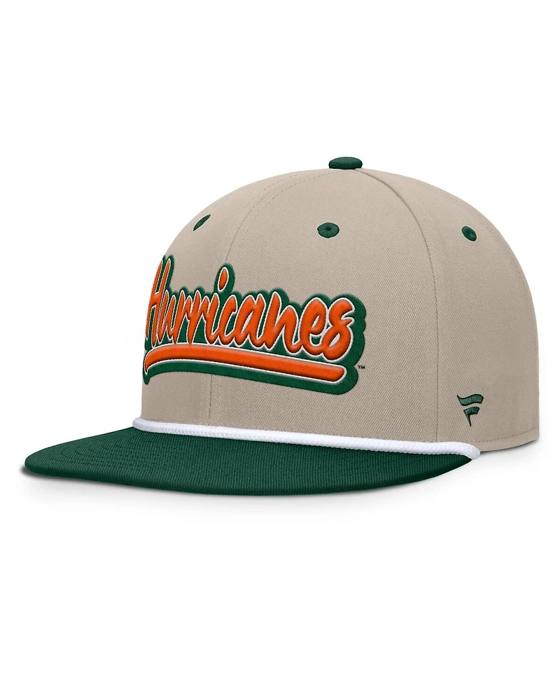 Fanatics Men's Khaki/Green Miami Hurricanes Colt Fitted Hat