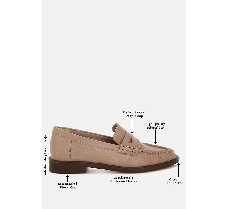 London Rag Women's Fhalko Penny Strap Low Block Heel Loafers