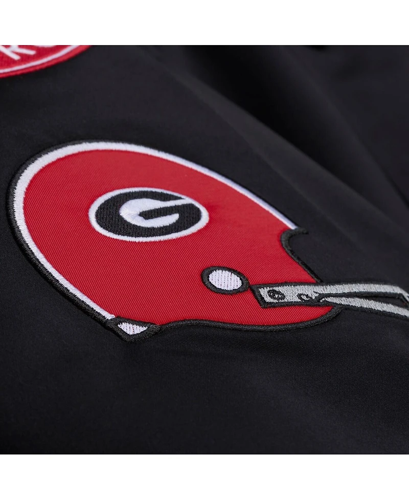 Mitchell & Ness Men's Black Georgia Bulldogs Double Clutch Lightweight Satin Full-Snap Jacket