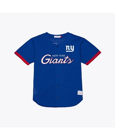 Mitchell & Ness Men's Royal New York Giants Head Coach Mesh Full-Button Fashion Jersey