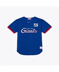 Mitchell & Ness Men's Royal New York Giants Head Coach Mesh Full-Button Fashion Jersey