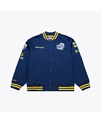 Mitchell & Ness Men's Navy Michigan Wolverines Double Clutch Lightweight Satin Full-Snap Jacket