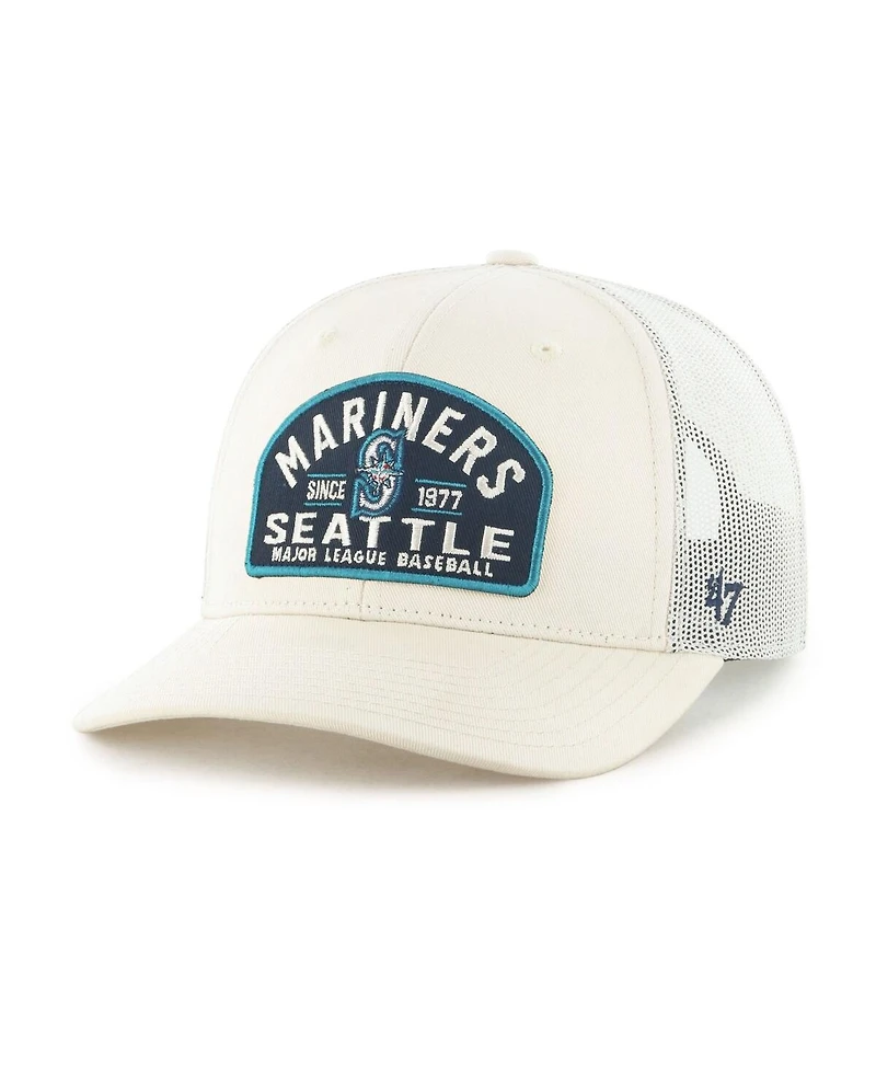 '47 Brand Men's Cream Seattle Mariners Leland Adjustable Trucker Hat