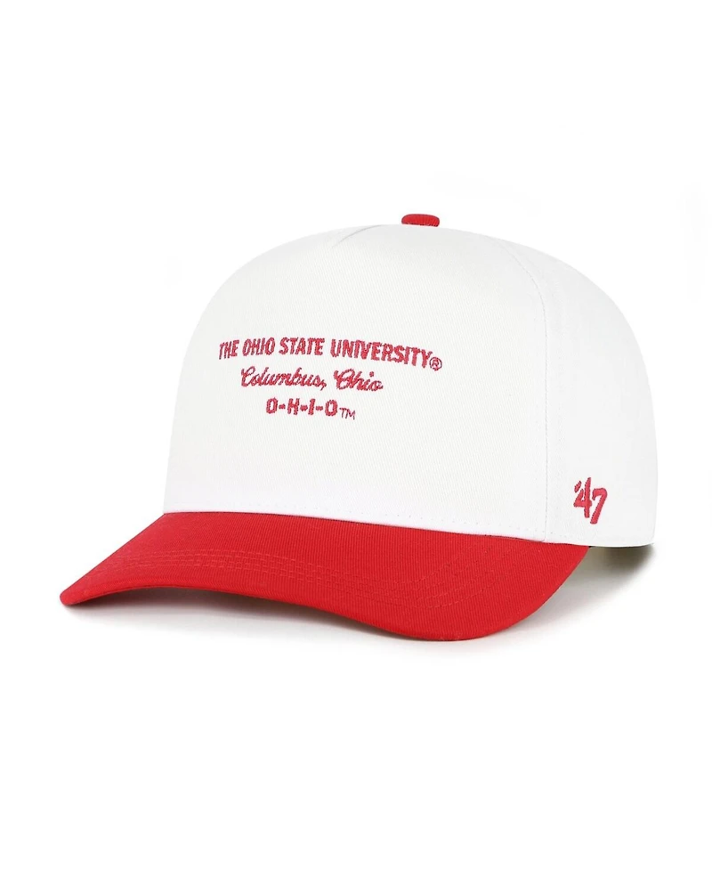 '47 Brand Men's White Ohio State Buckeyes Contemporary Basics Two-Tone Hitch Adjustable Hat