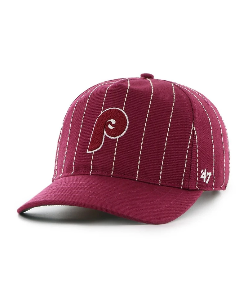 '47 Brand Men's x Rawlings Burgundy Philadelphia Phillies Pinstripe Hitch Adjustable Hat