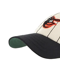 '47 Brand Men's x Rawlings Natural/Black Baltimore Orioles Pinstripe Clean Up Adjustable Hat