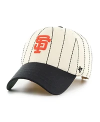 '47 Brand Men's x Rawlings Natural/Black San Francisco Giants Pinstripe Clean Up Adjustable Hat