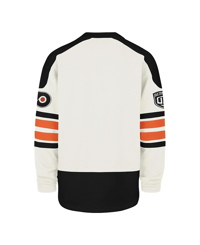 '47 Brand Men's Cream Philadelphia Flyers Pond Hockey Trio Eternal Lacer Sweatshirt